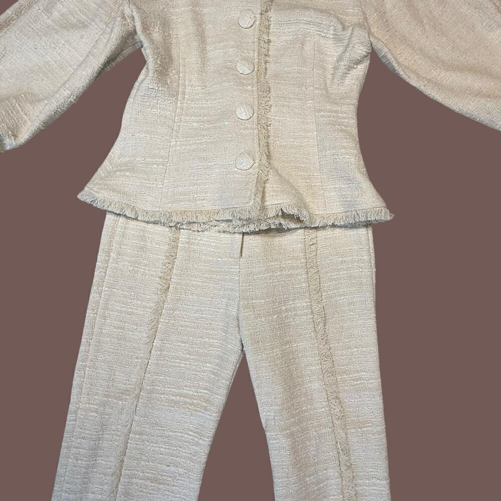 BY MALENE BIRGER Ivory Nadihas Bouclé Crop Trousers Size 6 / 27" NWT - Picture 11 of 16